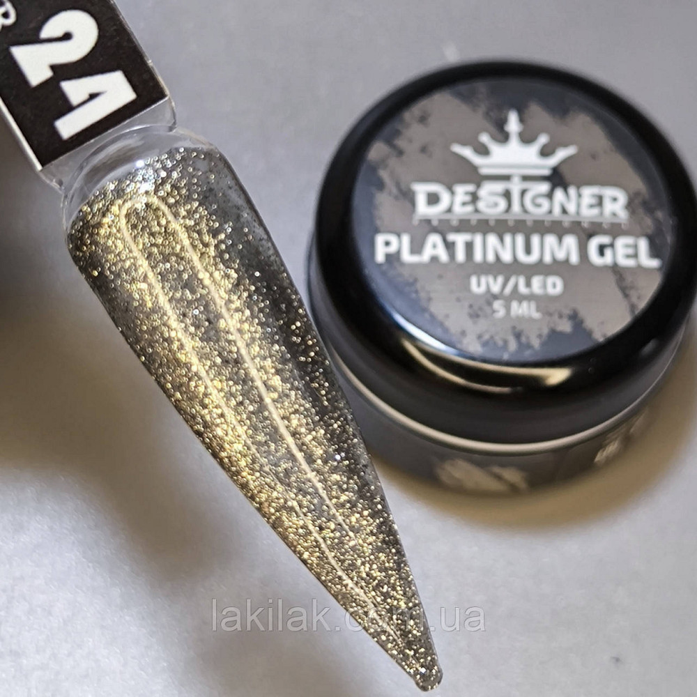 Гель-фарба P24 Designer Platinum Gel з блистками 5мл Херсон - фото 1