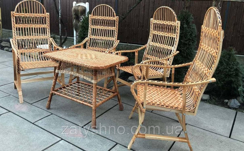 Мебель из лозы с высокими стульями на 4 людей Киев - изображение 3