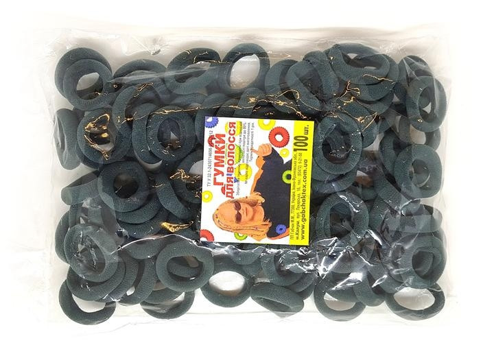 Гумки для волосся безшовні графітові 100 шт Київ - фото 1