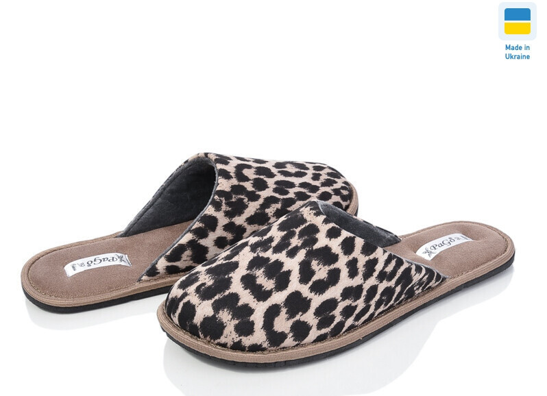 Жіночі тапочки закриті Лео капці Pago бежевий леопард Одеса - фото 1
