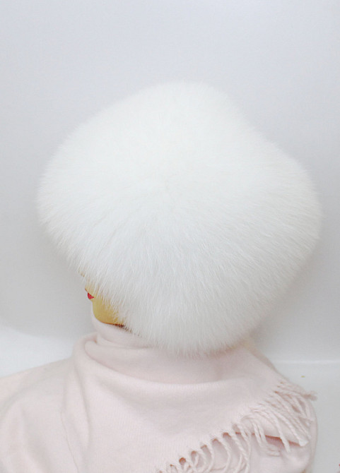 Шапка песцовая женская Шарлотта Белый Харьков - изображение 5