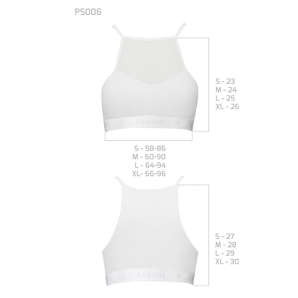 Спортивний топ з прозорою вставкою Passion PS006 TOP M, white Sex Aura Київ - фото 5