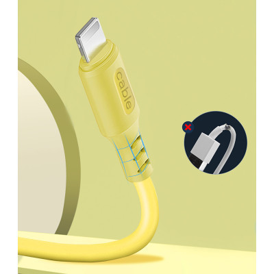 Дата кабель USB 2.0 AM to USB-C 1.0m soft silicone yellow ColorWay (CW-CBUC043-Y) Винница - изображение 3