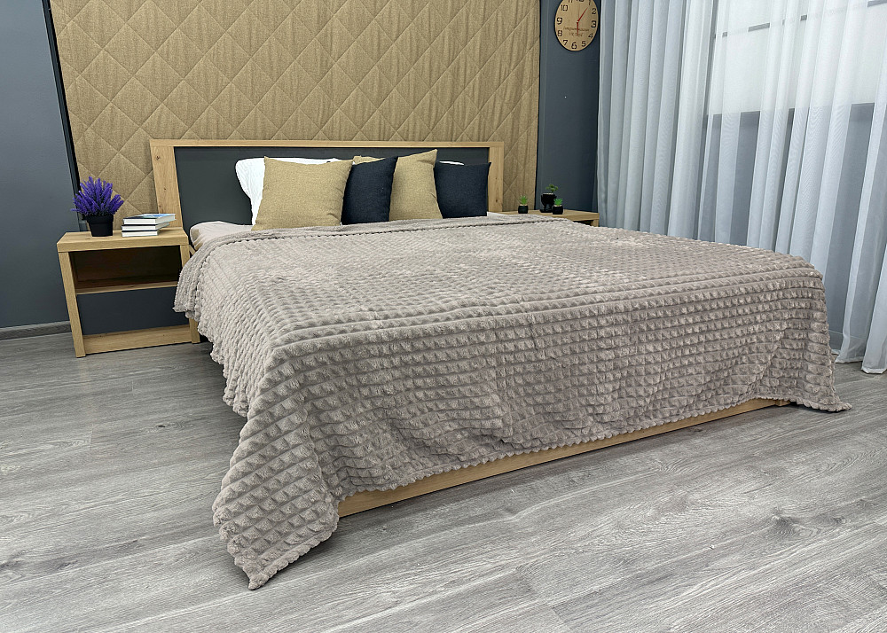 Плед-покривало Кубик 200х220 см (+-10см) Світло-сірий (87-228) Київ - фото 4