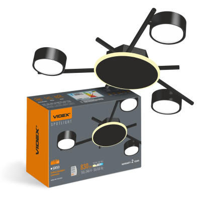 Світильник Videx під лампу 3xGX53 накладний з підсвіткою (VL-SPF20B-BB) Вінниця - фото 3