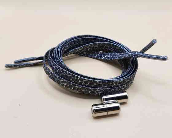 Шнурки эластичные глиттерные с цилиндрической застежкой Леопардовый 2 Смела