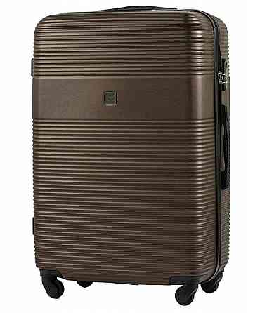 Валіза пластикова WINGS 5398 велика 75 см коричнева Київ