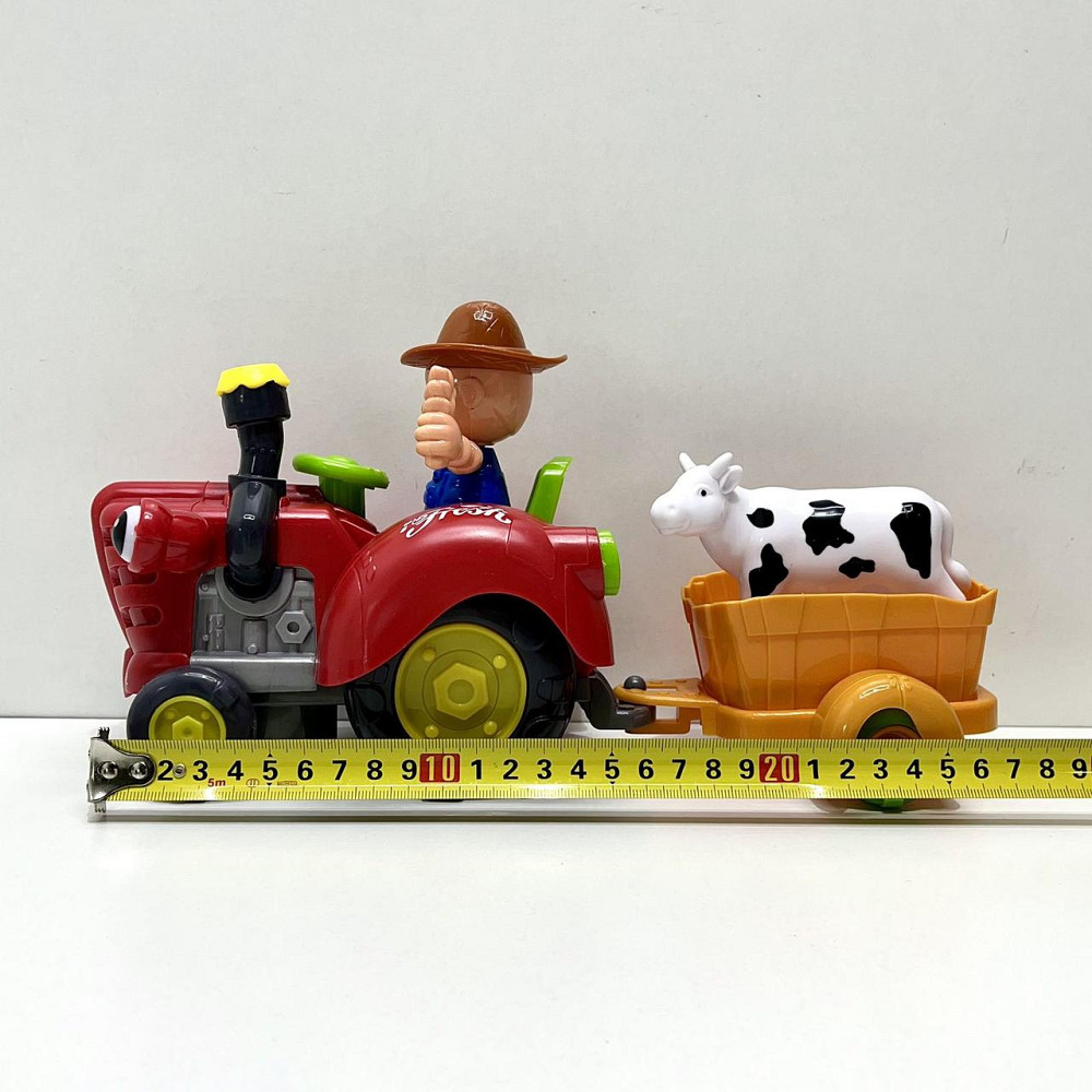 Трактор з причепом світло мелодія вільне колесо знімний причіп фігурка корови Червоний (HD 963) Чернігів - фото 8