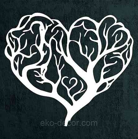 Декоративное настенное Панно «Дерево сердце» Декор на стену 70*61 см, Белый Киев