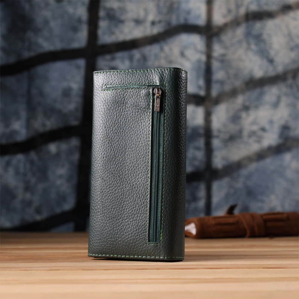 Модний гаманець для жінок із натуральної шкіри ST Leather 23099 Зелений Київ - фото 10
