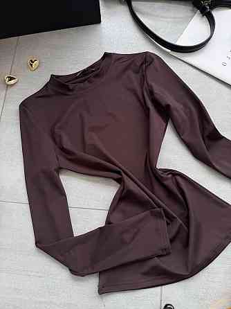 Жіночий повсякденний базовий лонгслів мікродайвінг Шоколад Одеса