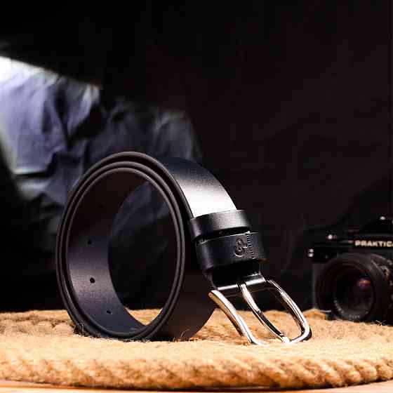 Чудовий ремінь для чоловіків з натуральної шкіри Grande Pelle 21469 Синій Київ