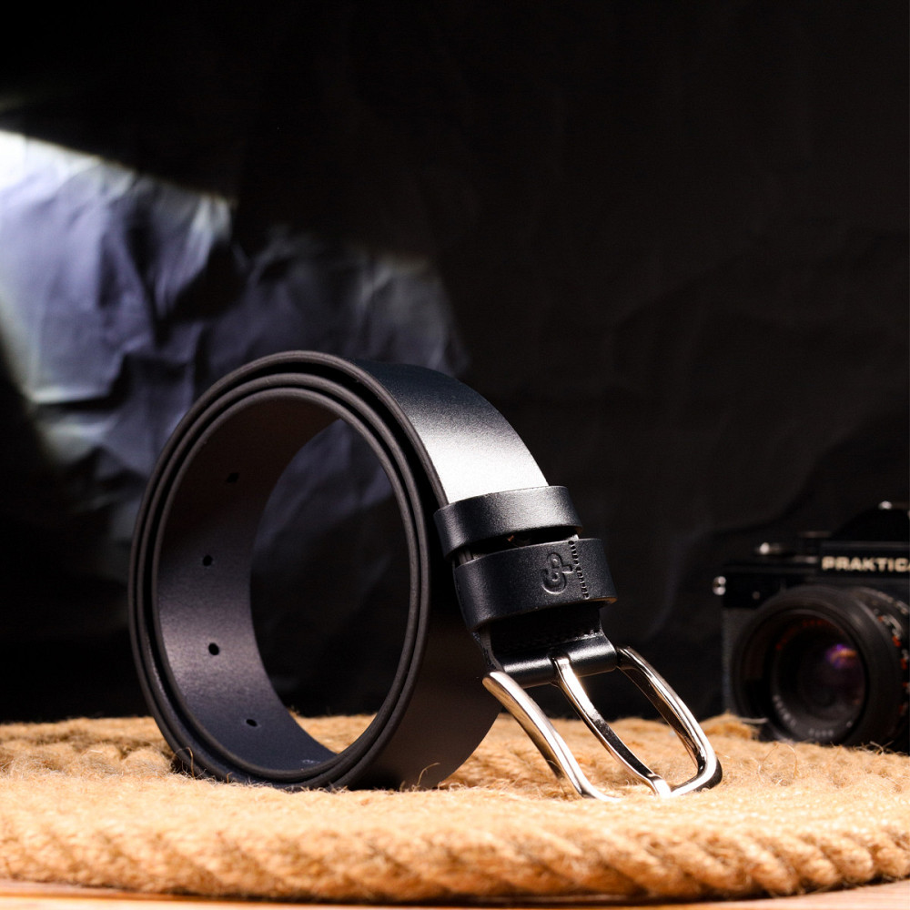 Превосходный ремень для мужчин из натуральной кожи Grande Pelle 21469 Синий Киев - изображение 6