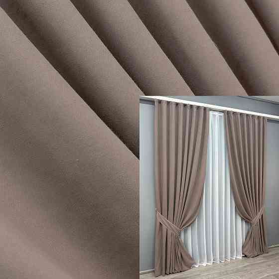 Комплект готовых штор VR-Textil Микровелюр Petek № 1825ш Какао  100х250 см 2 шт (39-894) Киев
