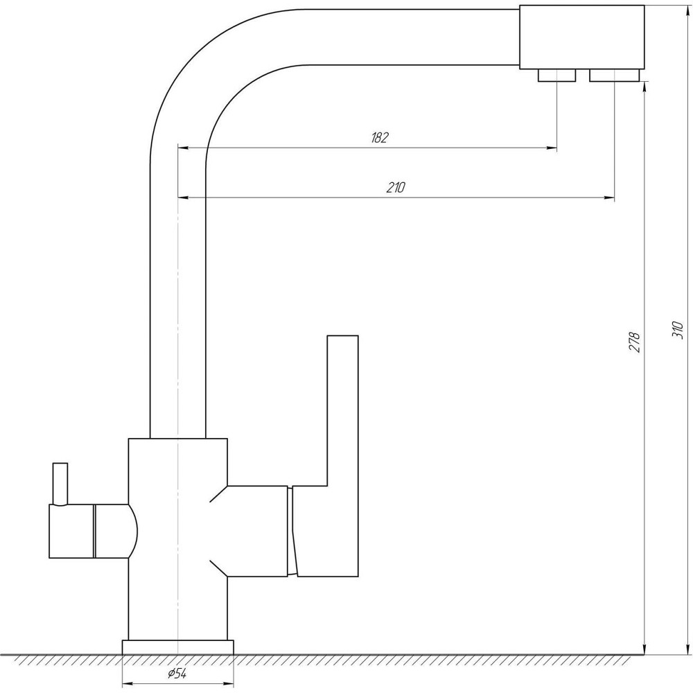 Смеситель для кухни под осмос Globus Lux LAZER GLLR-0444-1-ONIX (000014070) Киев - изображение 5
