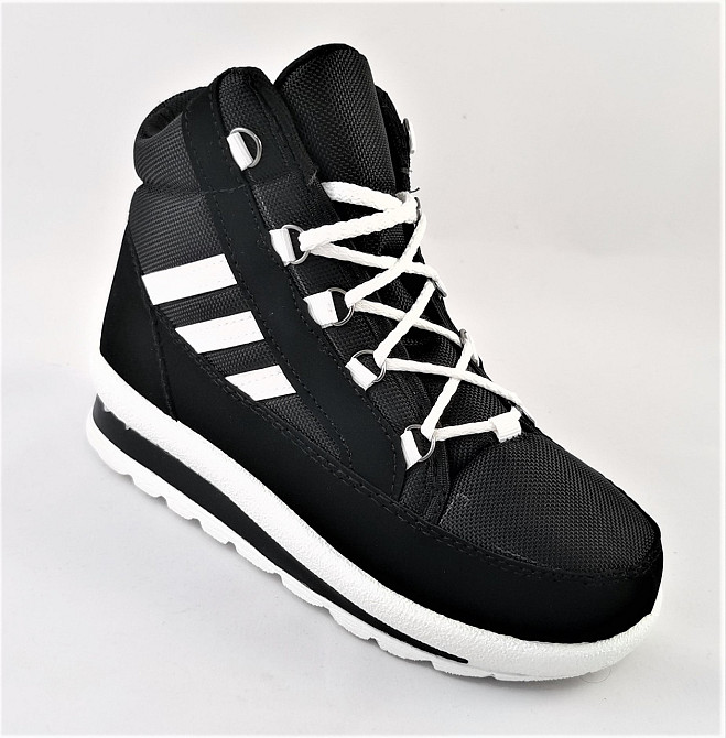 Зимові жіночі Кросівки на хутрі Чорні Снікерси в стилі Ad!das (розміри: 36) Дніпро - фото 4