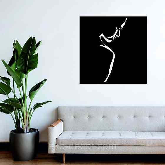Декоративне настінне Панно «Сілует жінки», Декор на стіну 70*70 см, Чорний Київ