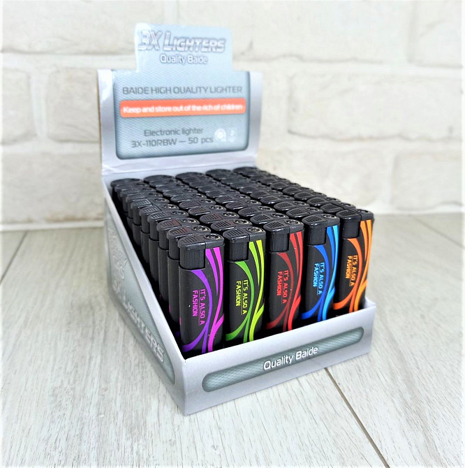 Зажигалка турбо-пламя 3X- Микс цвета уп/50шт Харьков - изображение 1