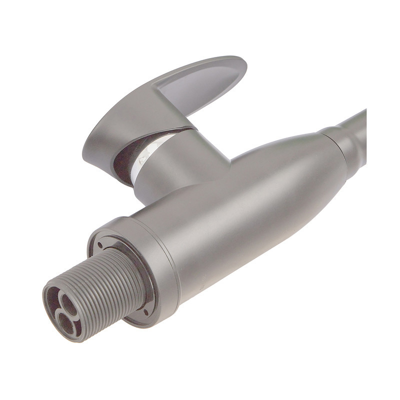 Смеситель для кухни PLAMIX CEZAR-011-B SET GRAPHITE REFL.GRAY с силиконовым изливом, с подводом (PM0720) Киев - изображение 2