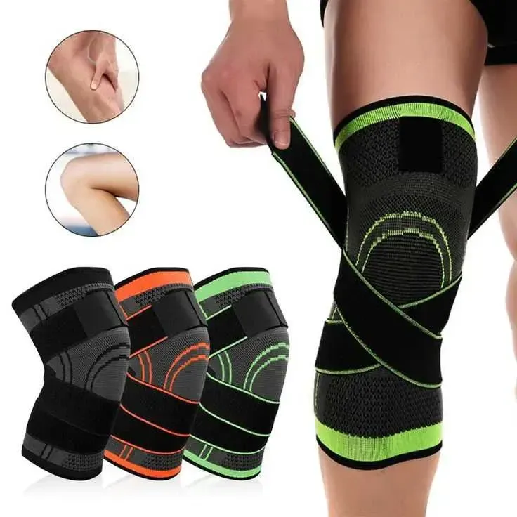 Наколенник Бандаж коленного сустава Knee Support Copper Черно-зелёный фиксатор колена Компрессионный от травм растяжений Коломия - фото 1