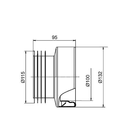 Патрубок OPTIMUM з'єднувальний з ущільнювачем.розміром 110 мм OPTI 01009/09 Київ