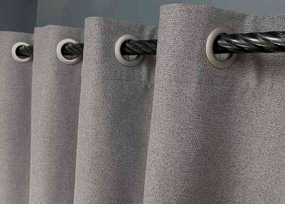 Комплект штор на люверсах VR-Textil Блэкаут двусторонний ASHEN NIGHT № 1850ш Бежево-серый 150х270 см 2 шт (37-0295) Киев