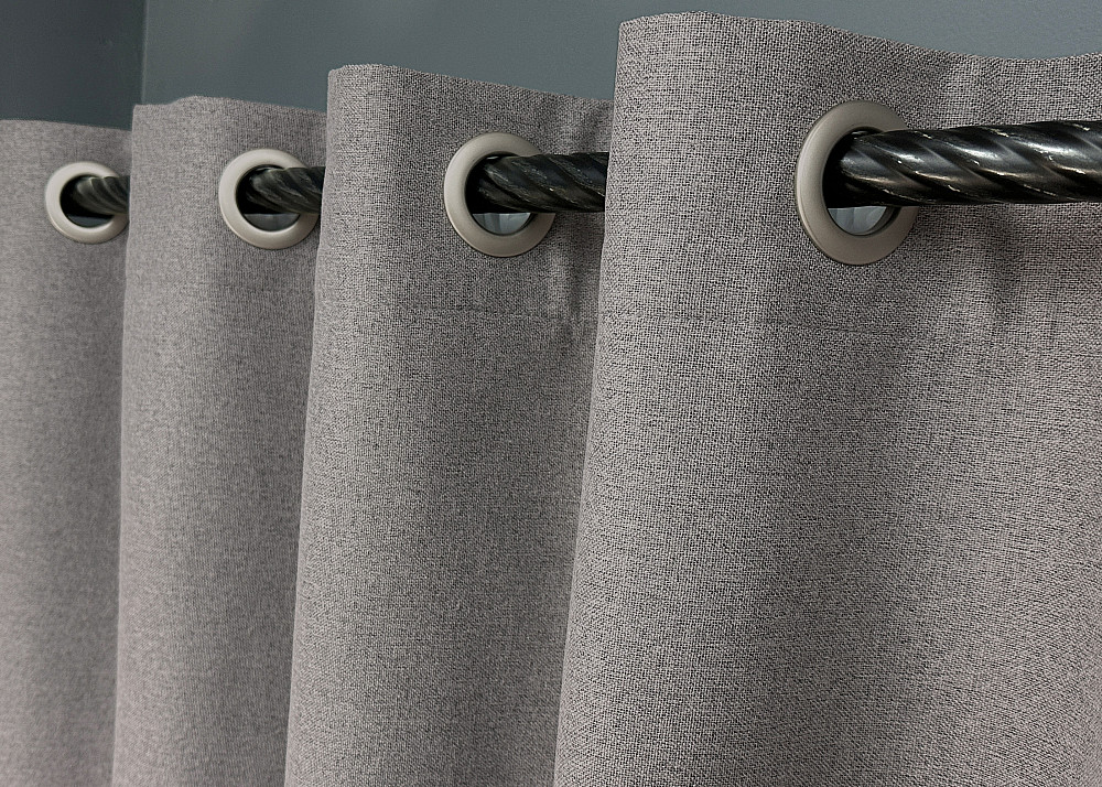 Комплект штор на люверсах VR-Textil Блэкаут двусторонний ASHEN NIGHT № 1850ш Бежево-серый 150х270 см 2 шт (37-0295) Киев - изображение 6