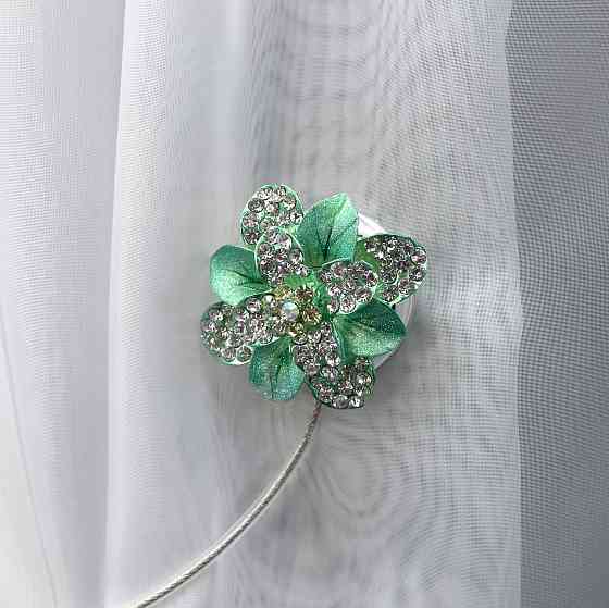 Магніти для штор та гардин "Flowers" набір 2 шт М'ятний  (81-205) Київ