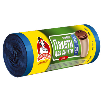 Пакеты для мусора Помічниця 35 л 30 шт. (4820012340040) Винница - изображение 1