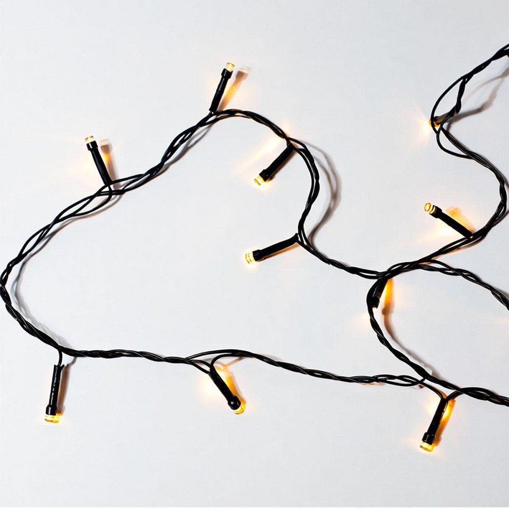 Новорічна гірлянда кімнатна нитка 22 м 220 LED чорний провід Жовтий W220LED22MBY Київ - фото 6