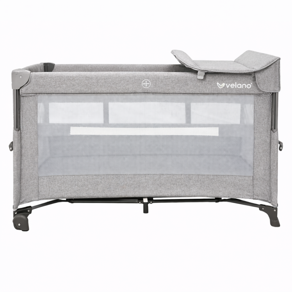 Кровать-манеж детская со вторым уровнем и пеленатором VELANO Tino, light grey Киев - изображение 1