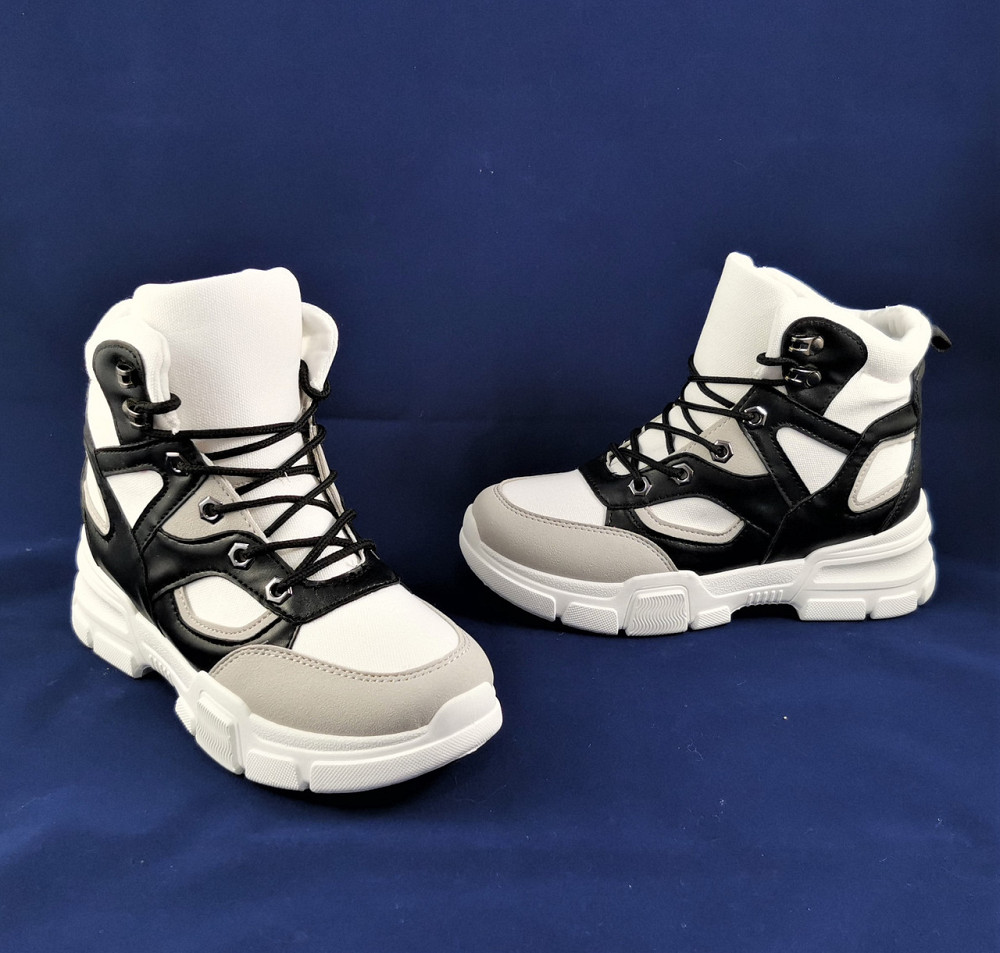 Женские Высокие Кроссовки на Танкетке Белые Слипоны Мокасины на Платформе (размеры: 37) - 4 Днепр - изображение 8