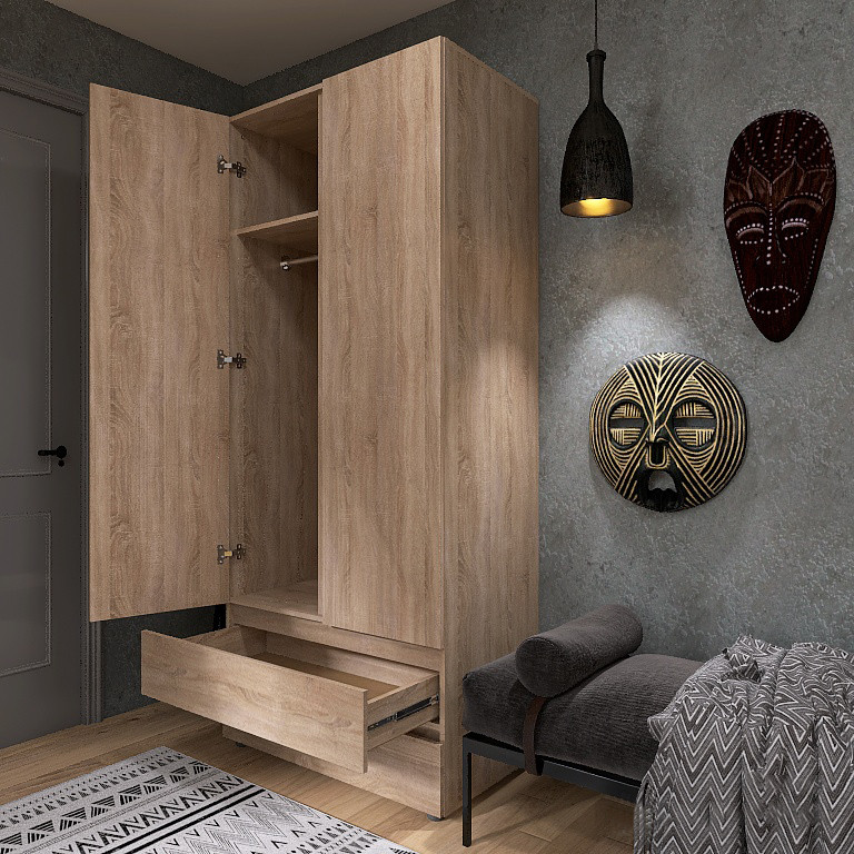 Шкаф двухдверный Эверест ШЛ-2 Лайт Дуб сонома (DTM-4675) Днепр - изображение 7