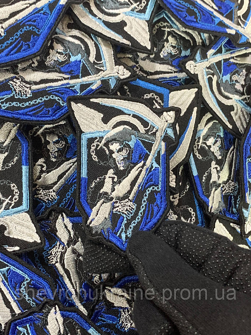 Шеврон СМЕРТЬ С КОСОЙ (Форма контурная. На липучке) Размер 8x6см Киев - изображение 5