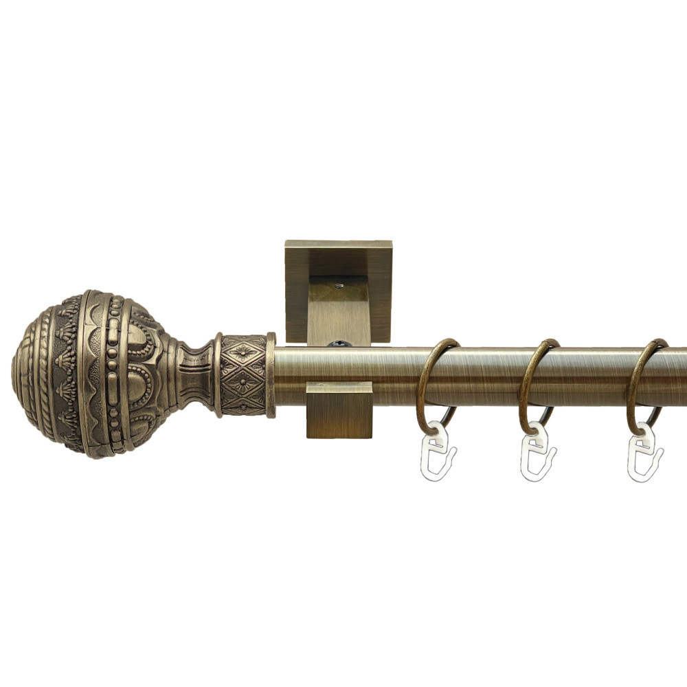 Карниз Orvit Арабеска металевий однорядний техно гладка труба кільце металеве Антик 25 мм 200 см (00-00025805) Львов - изображение 1