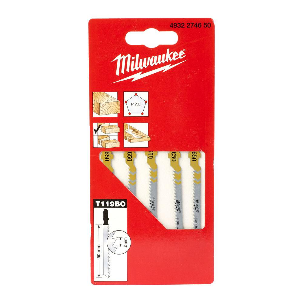 Полотна для лобзика T119BO MILWAUKEE, 50мм/ крок зуба 2,0мм, (5шт), (фігурний різ, деревина) Одесса - изображение 1