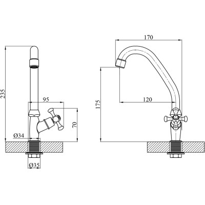 Смеситель Kroner Rhein-C090 (CV012068) Винница - изображение 6