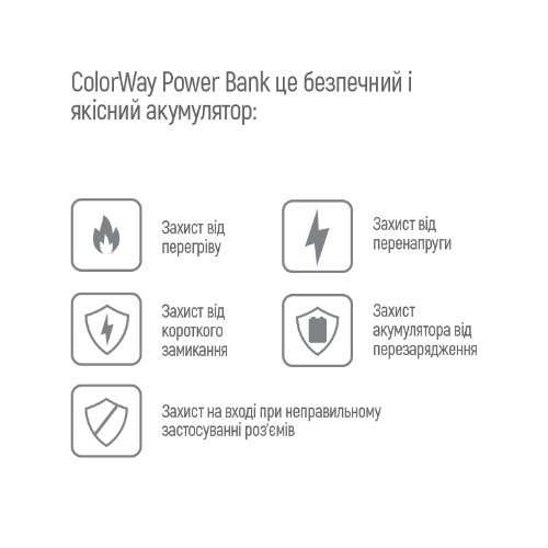 Павербанк 10000 mAh ColorWay CW-PB100LPF2WT slim білий Житомир - фото 7