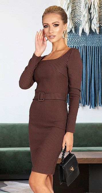 Стильное платье в клетку (42) Киев - изображение 1