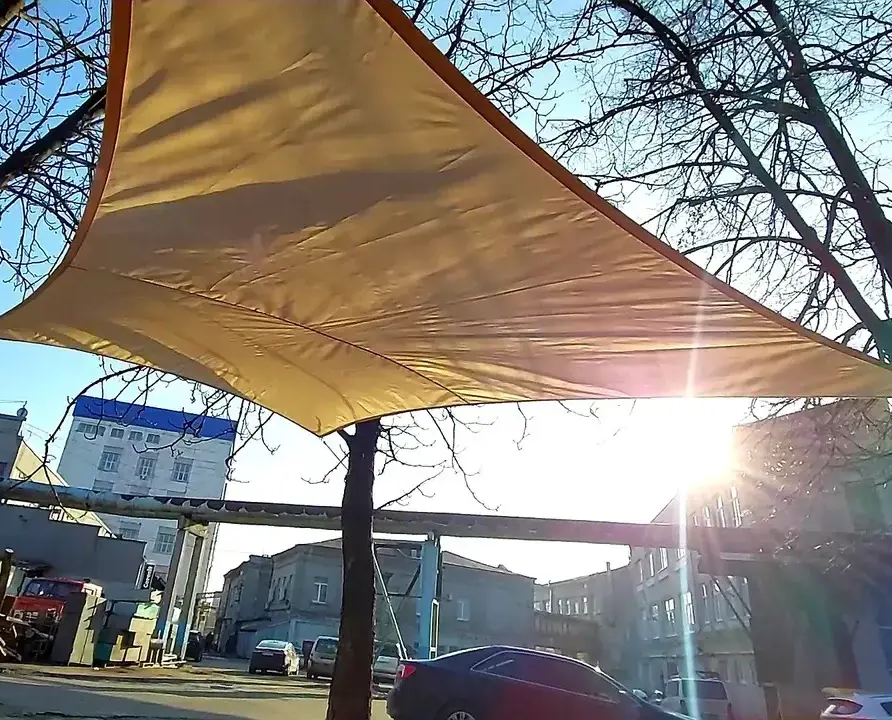 Тент навіс затінюючий водонепроникний прямокутний 2х3м Оксфорд (Бежевий) Київ - фото 7