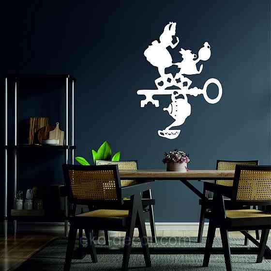 Декоративное настенное Панно «Алиса в стране чудес», Декор на стену 90*65 см, Белый Киев