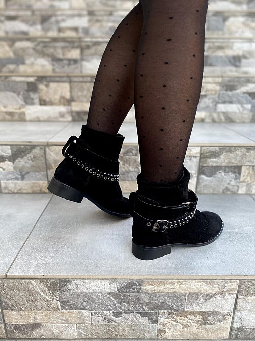 SOTHBY'S Жіночі черевики Sothby's чорні натуральна замша весна-осінь висота 13см (Б-5502/2) 37р Коломыя - изображение 4