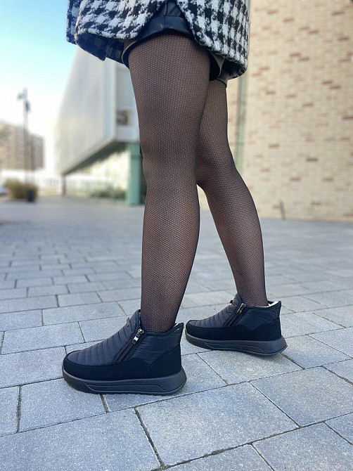 Прогресс Дутіки жіночі Progress чорні плащівка зимові (5301) Коломия - фото 7