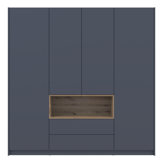 Шафа для одягу з нішою Doros Дейл 206х52х220 см Графіт/Дуб евок (DRS-011283) Львів