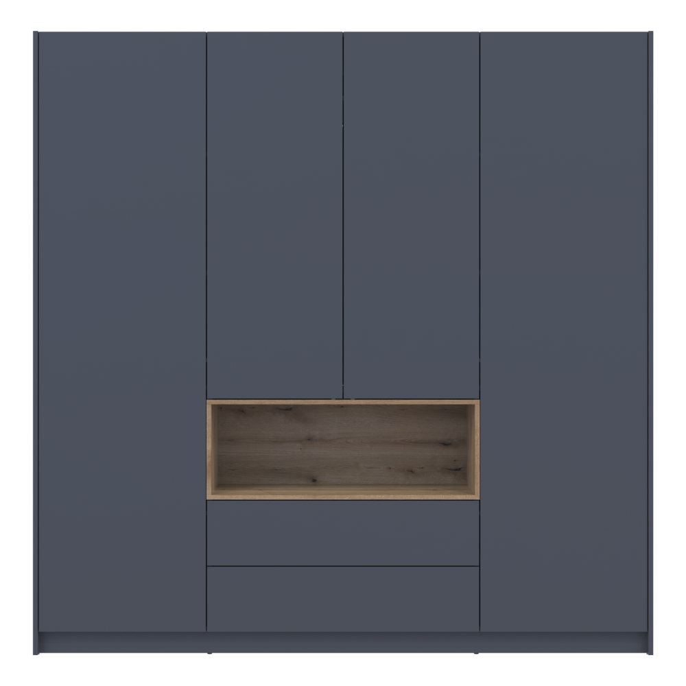 Шафа для одягу з нішою Doros Дейл 206х52х220 см Графіт/Дуб евок (DRS-011283) Львів - фото 1