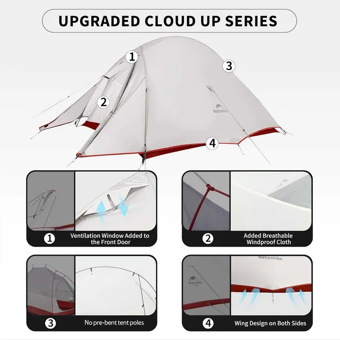 Палатка одноместная Naturehike Cloud Up 1 PRO CNK2350WS020 (1.57 кг) Зеленый Винница - изображение 3