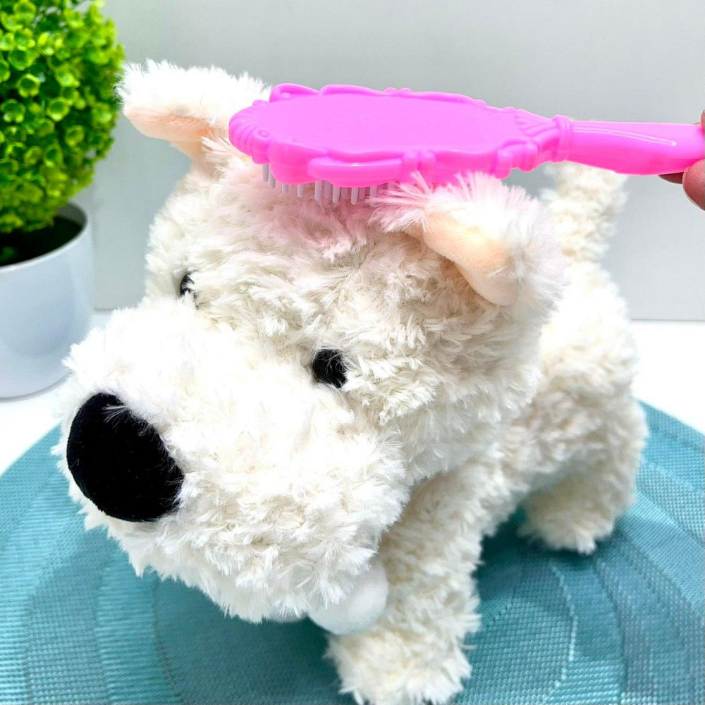 Собачка інтерактивна на повідку ходить виляє хвостом видає звуки повідок д/в реагує на дотик і ляскання долонь знімний шарфик Чернигов - изображение 3