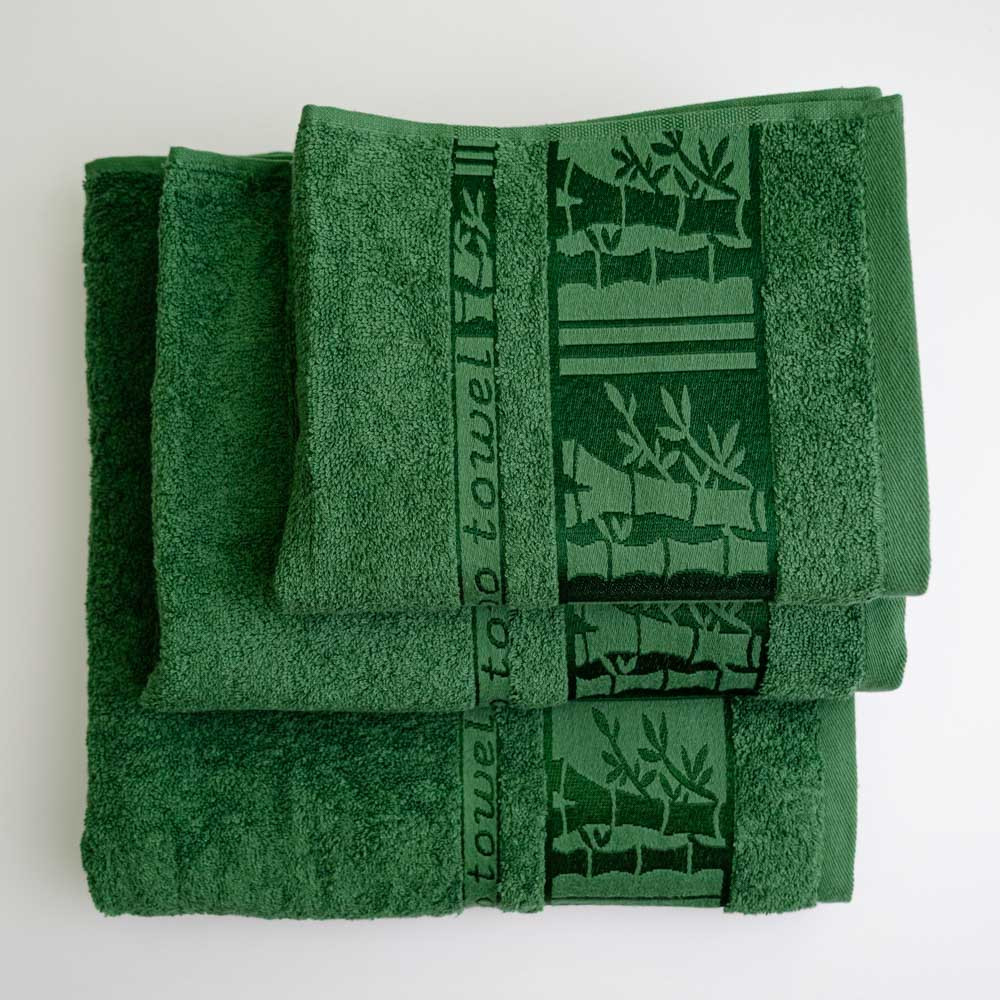 Набор махровых полотенец 3шт GM Textile 40х70см, 50х90см, 70х140см BambooN 450г/м2 (Зеленый) Сумы - изображение 4