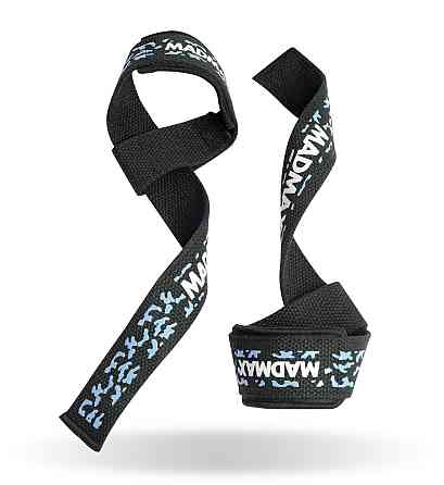 Лямки для тяги MadMax Camo Power Wrist Straps Camo/Light Blue Київ