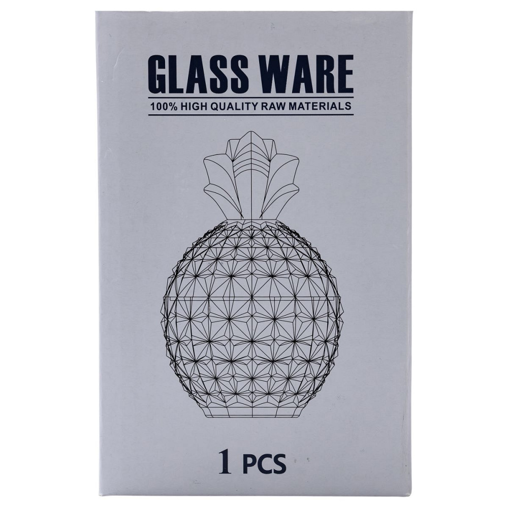 Yiwu Цукерниця з кришкою Ø9 см ваза цукерниця кругла скляна прозора ананас HP-4-112 Київ - фото 3